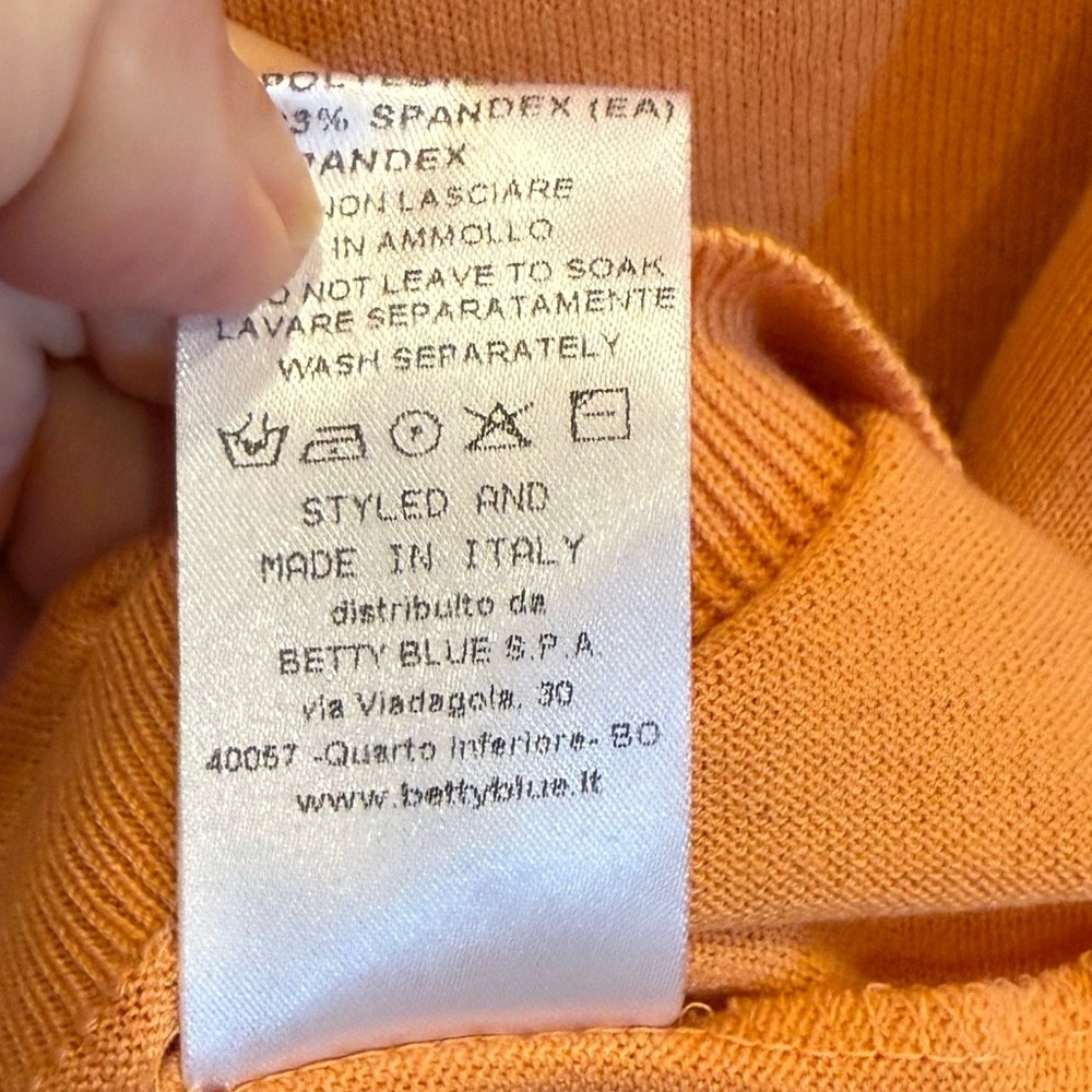 Betty Blue Soft Coral Asymmetrical Ruffled Shoulder Light Knit Dress sz 10 - Picture 14 of 16